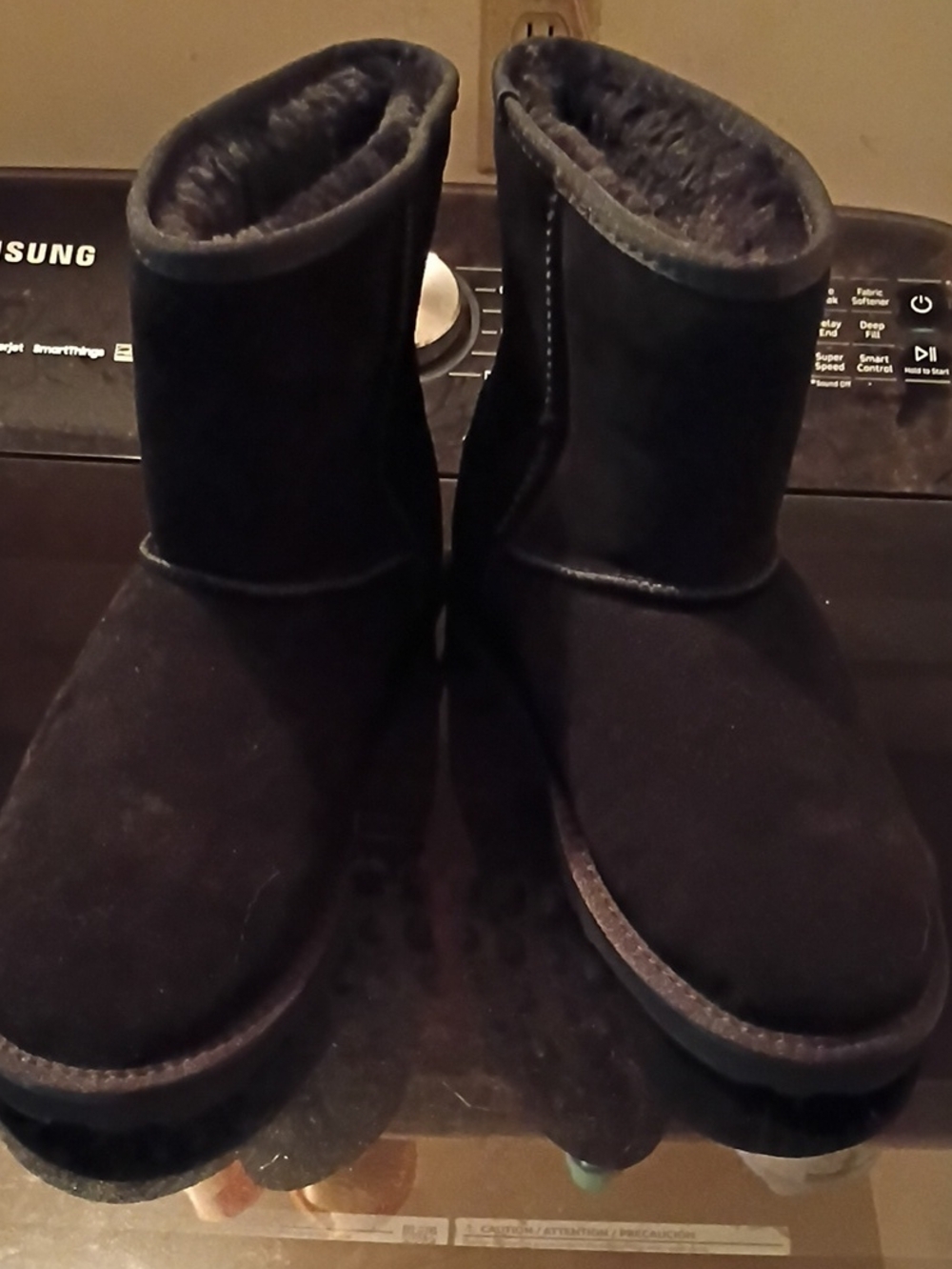 Men's Black Shearling-Lined Winter Boots